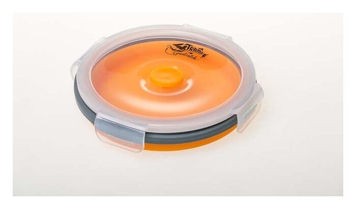 Контейнер TRAMP складной силиконовый с крышкой защелкой 800мл, Оранжевый