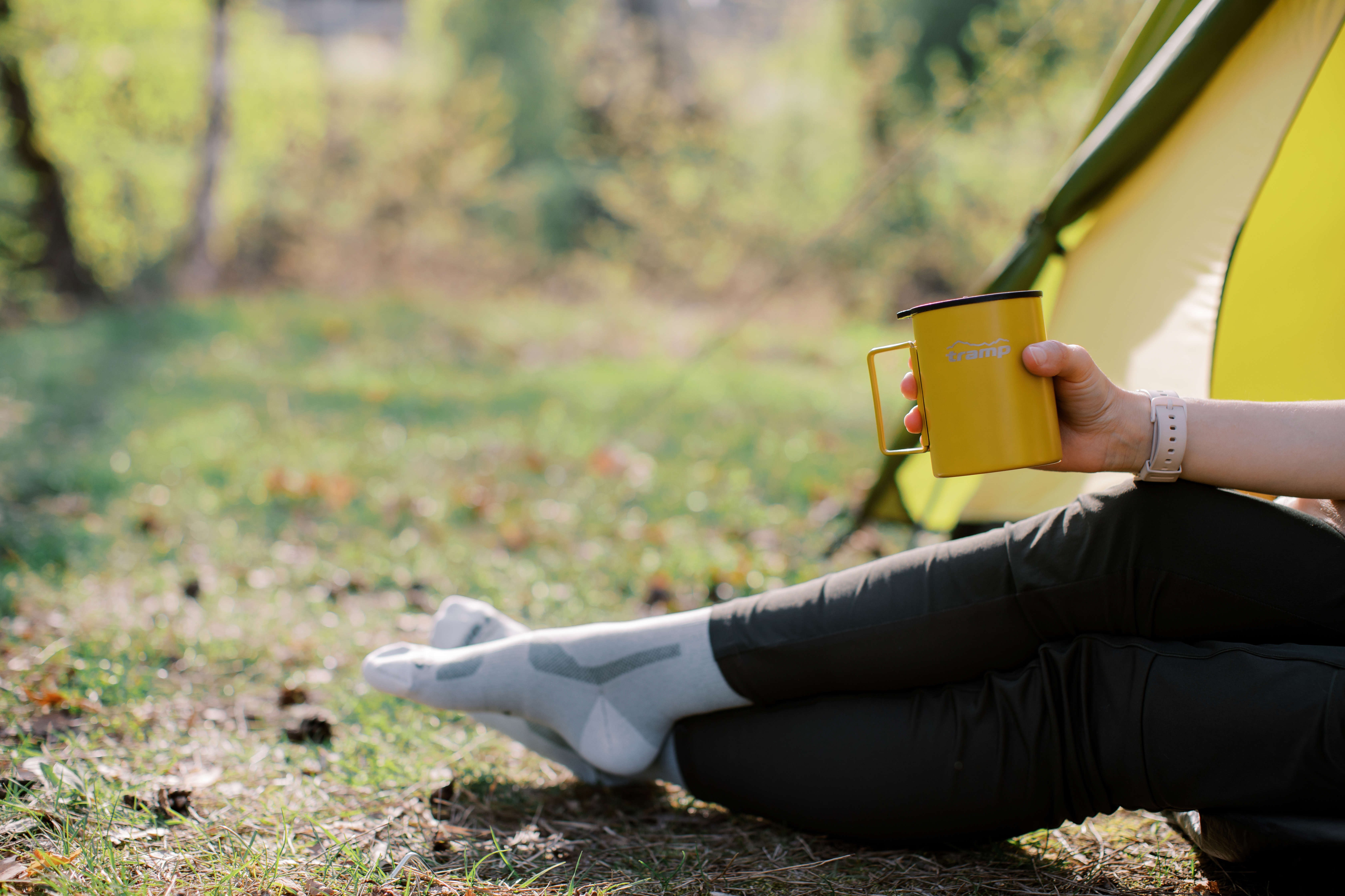 Термокружка TRAMP со складными ручками и поилкой 400мл UTRC-137 mustard