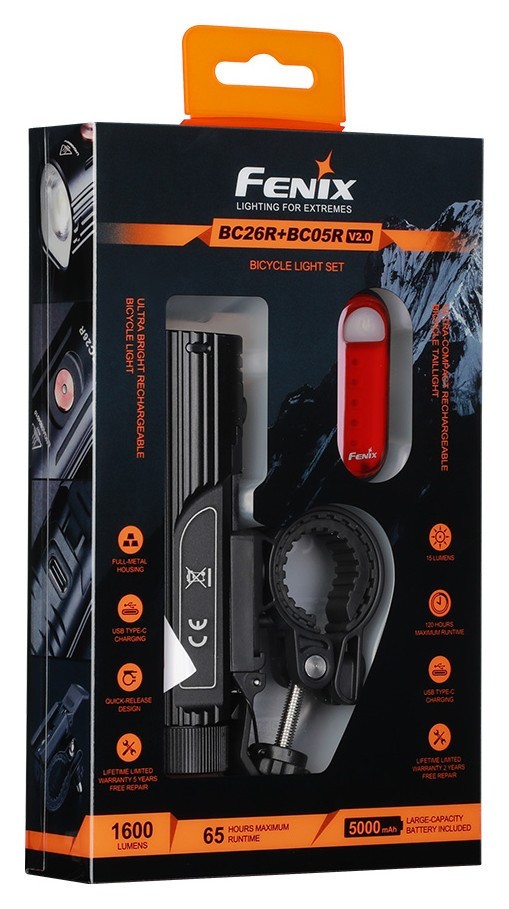 Комплект велофара Fenix BC26R+BC05RV20