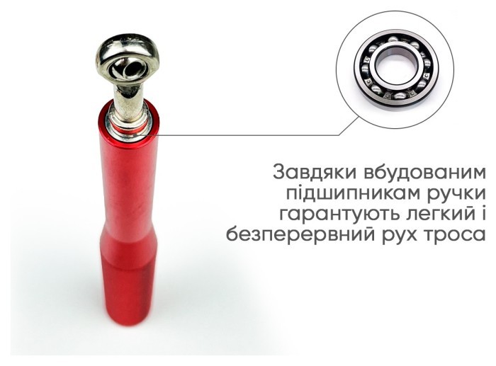 Швидкісна скакалка EasyFit Aluminium зі сталевим тросом та алюмінієвими ручками червона