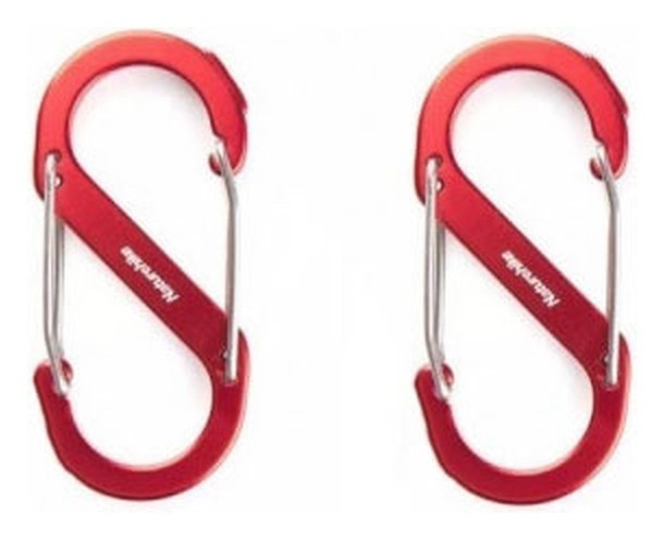 Карабін багатофункціональний Naturehike S-type NH20GS004, 50 мм, 2 шт, червоний, укр, укр