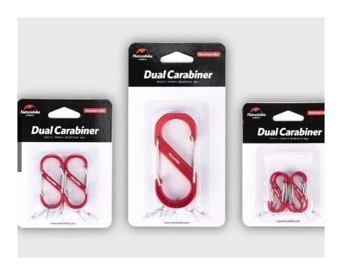 Карабін багатофункціональний Naturehike S-type NH20GS004, 50 мм, 2 шт, червоний