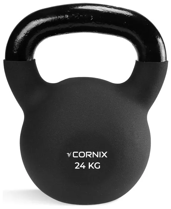 Гиря металева Cornix 24 кг з вініловим покриттям XR-0440 Black