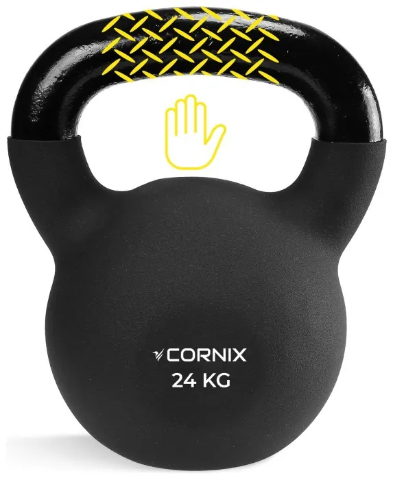 Гиря металева Cornix 24 кг з вініловим покриттям XR-0440 Black