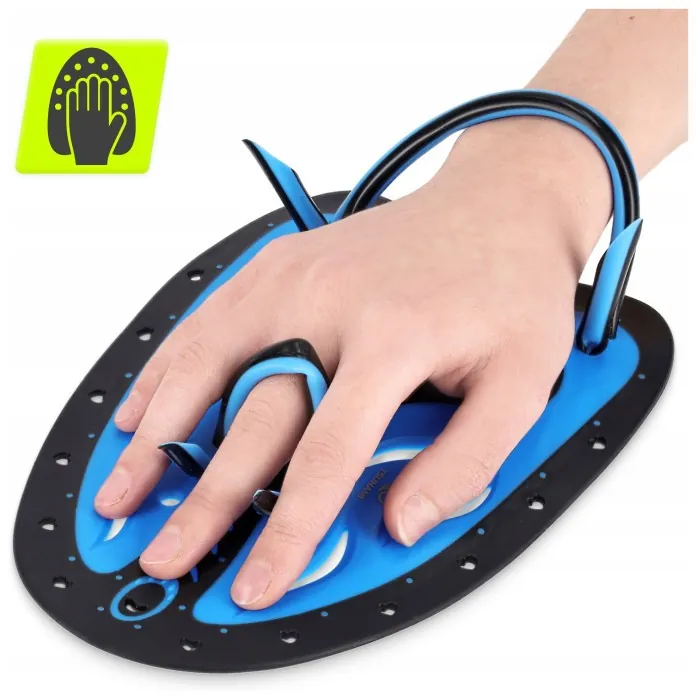 Лопатки для плавания в бассейне TSUNAMI Swimming Paddles 2 шт Black/Blue (P-5905973405355)