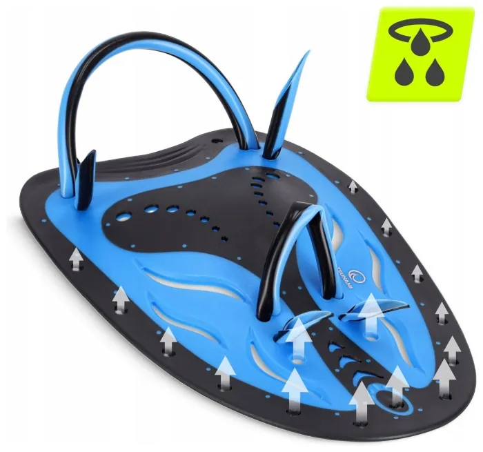 Лопатки для плавания в бассейне TSUNAMI Swimming Paddles 2 шт Black/Blue (P-5905973405355)