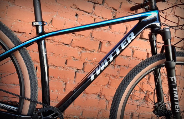 Велосипед карбоновий 29" Twitter Storm 2.0 RS-13S Black-Blue Carbon