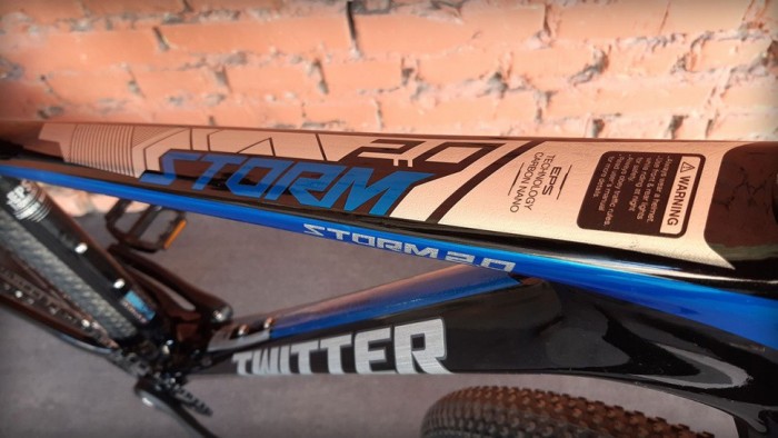 Велосипед карбоновий 29" Twitter Storm 2.0 RS-13S Black-Blue Carbon