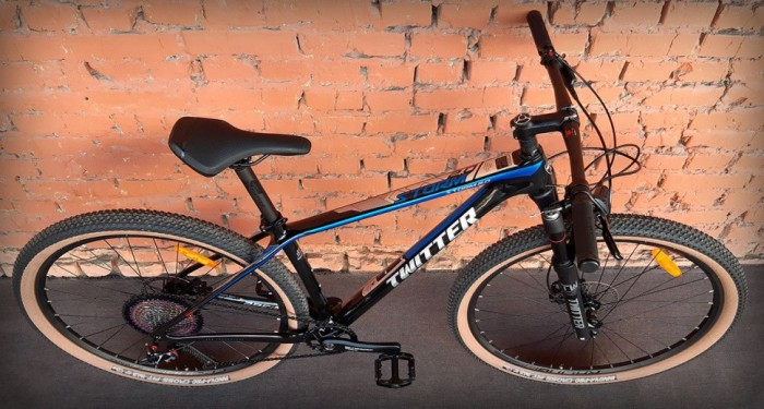 Велосипед карбоновий 29" Twitter Storm 2.0 RS-13S Black-Blue Carbon