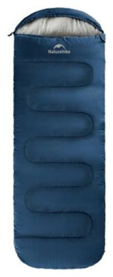 Спальник с капюшоном и скругленным дном Naturehike Y150 NH21MSD08 левый, темно-голубой