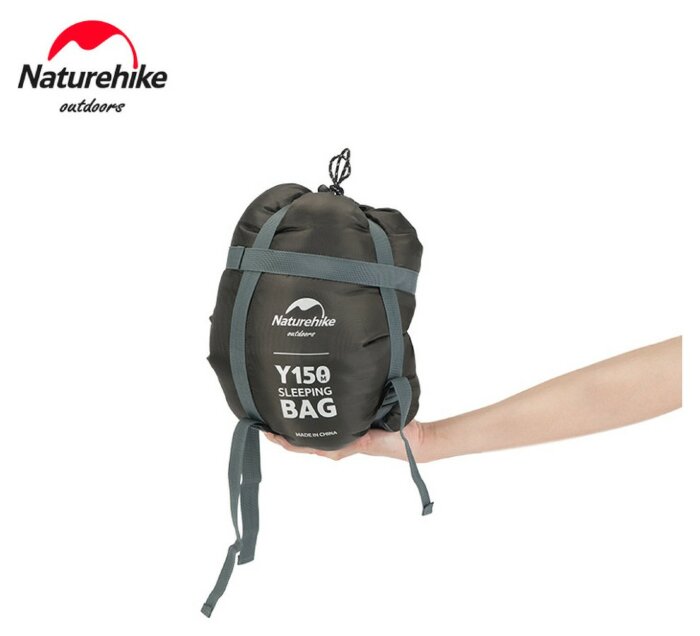 Спальник с капюшоном и скругленным дном Naturehike Y150 NH21MSD08 левый, темно-голубой