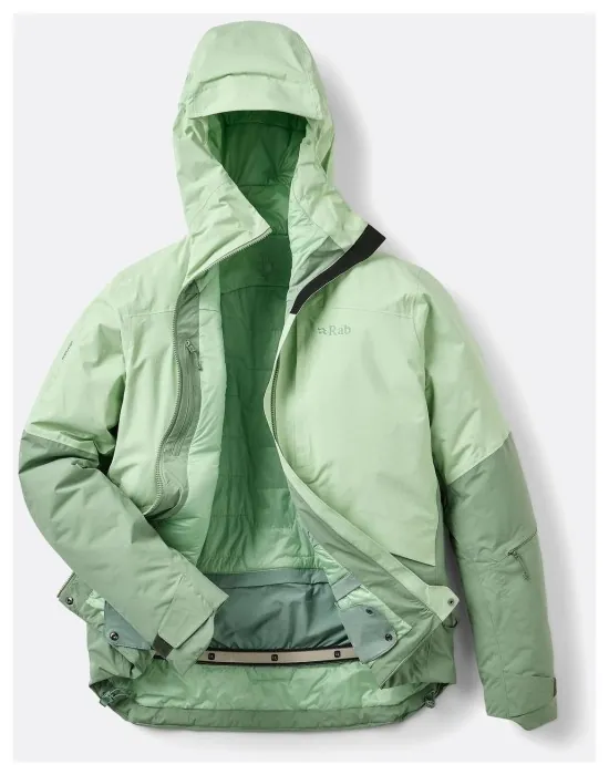 Горнолыжная женская теплая мембранная куртка Rab Novaline Jacket Wmns, Fig Green/Dark Fig Green, 12