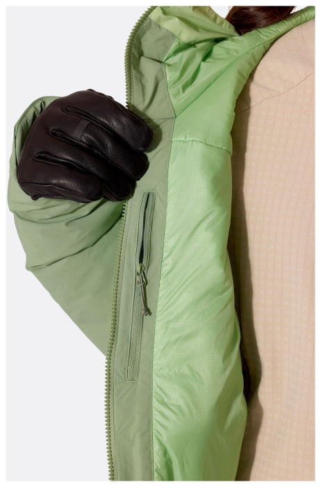 Горнолыжная женская теплая мембранная куртка Rab Novaline Jacket Wmns, Fig Green/Dark Fig Green, 12