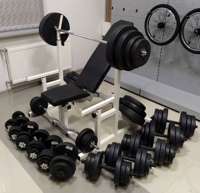 Штанга набірна 103 кг RN-Sport з ABS покриттям + рукавички, укр, укр