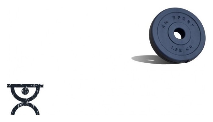 65 кг (4 по 1.25, 8 по 2.5, 8 по 5 кг) дисков, покрытых пластиком (31 мм)