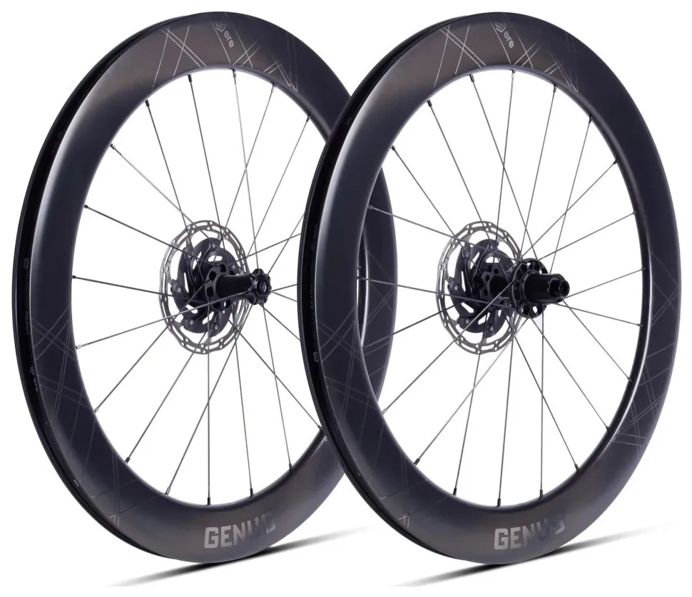 Колесо пров. + задн. 28" ERE GENUS II AE65 CARBON, Road, 100x12/142x12, CL, HG11, tubeless, чорний сатин (WH-60-70)