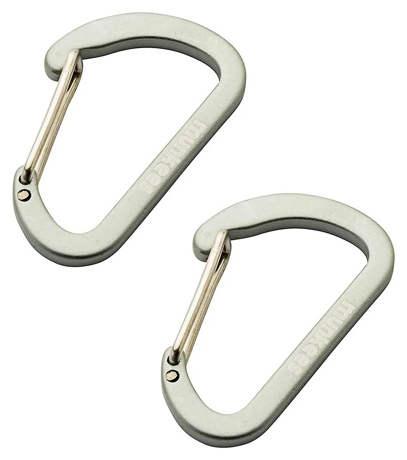 Munkees 3251 карабін Flat Wiregate 4 мм x 40 мм (пара) grey (3251-GY)