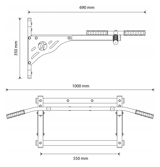 Турник для подтяжки настенный K-Sport KSH001/SK