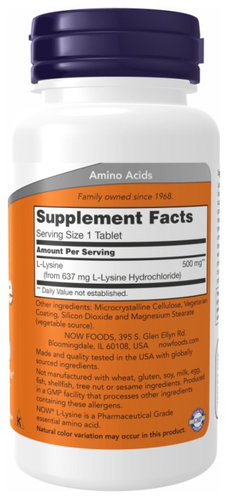 LYSINE 500mg - 100 tabs