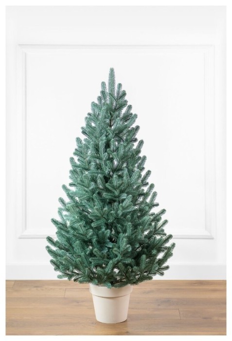 Елка литая "Венская" в горшке, голубая