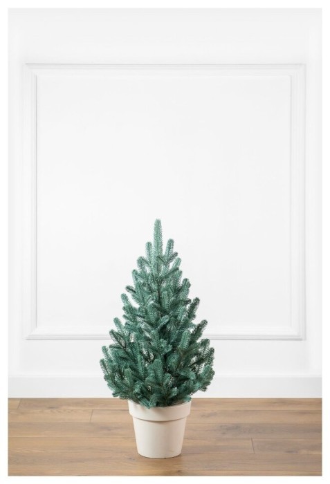 Елка литая "Венская" в горшке, голубая