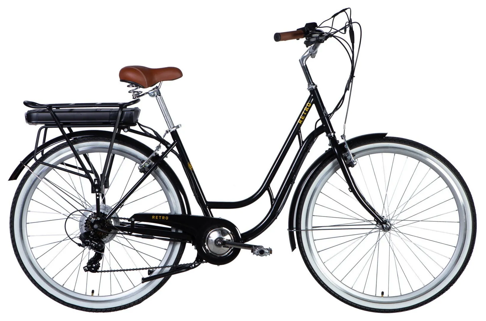 Велосипед з електроприводом 28" ST Dorozhnik eRETRO Vbr FR рама-19" 36B 13А*г 500Вт чорний 2026 (ELB-D-28-113)