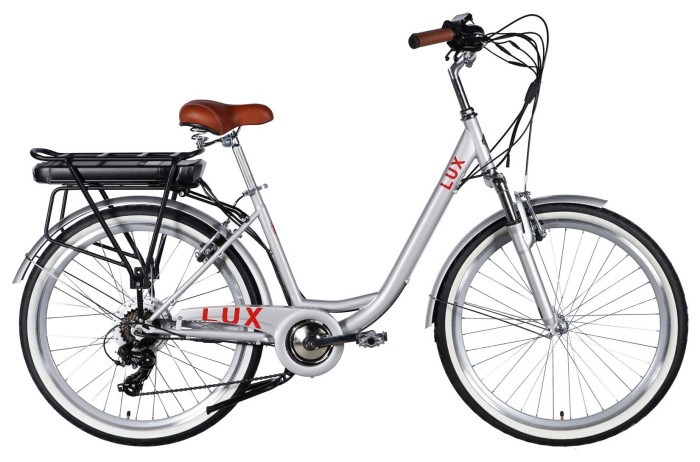 Велосипед уцененный с электроприводом 26" ST Dorozhnik eLUX Vbr FR рама-17" 36B 13А*ч 500Вт серебристый 2026