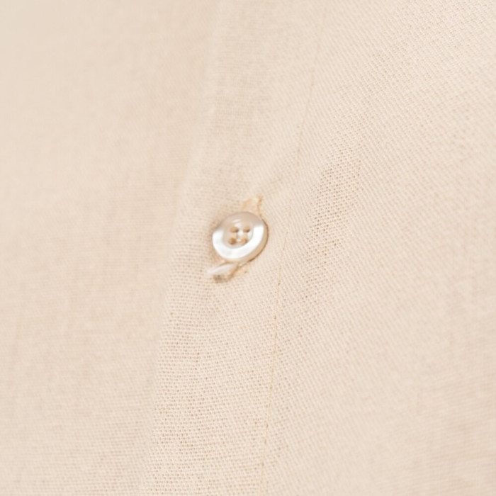 Рубашка мужская Slavni на пуговицах классическая бежевая, Рубашка Slavni Basset из льна на пуговицах бежевая