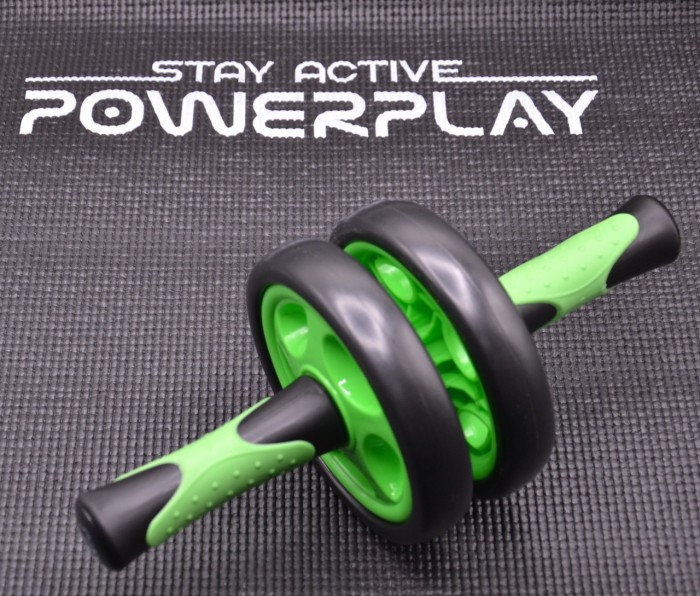 Колесо для преса подвійне PowerPlay 4327 Dual-Core Ab Wheel Чорно-зелене