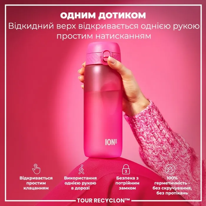 Картофель для воды ION8 750 мл. (ЭКО бутылка) BPA Free, Pink