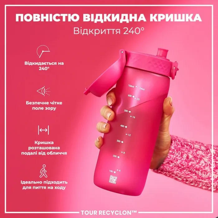 Картофель для воды ION8 750 мл. (ЭКО бутылка) BPA Free, Pink