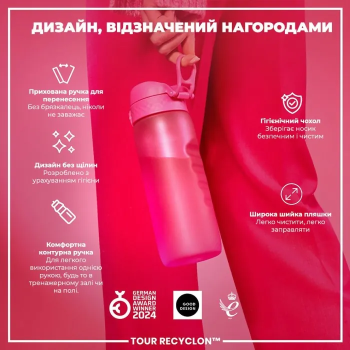 Картофель для воды ION8 750 мл. (ЭКО бутылка) BPA Free, Pink