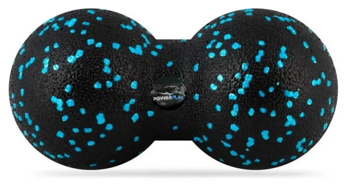Массажный мяч двойной PowerPlay PP-4352 Epp foam peanut ball (d8*16cm.) Черно-Голубой