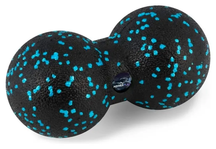 Массажный мяч двойной PowerPlay PP-4352 Epp foam peanut ball (d8*16cm.) Черно-Голубой