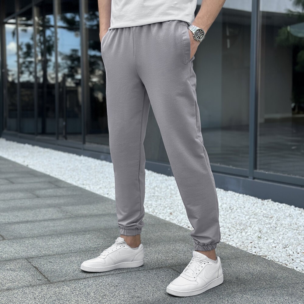 Мужские брюки джогеры с карманами стальные Pobedov 95