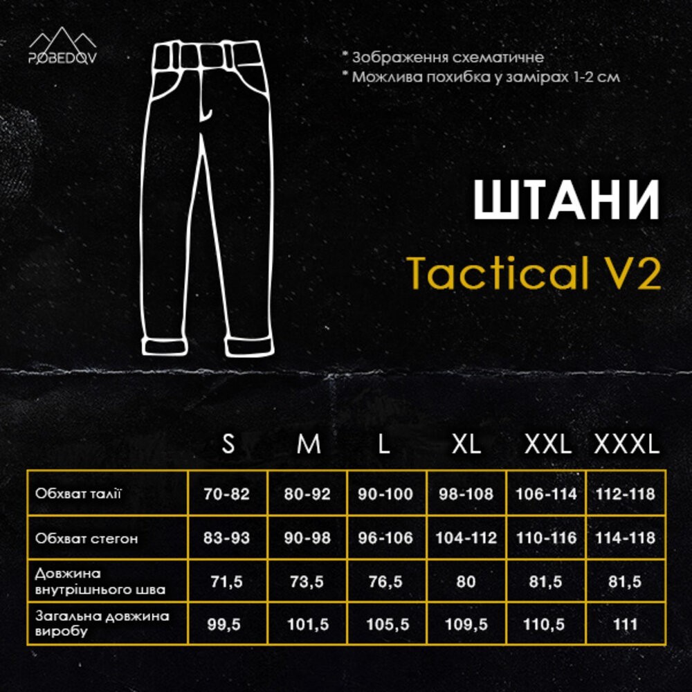 Штани тактичні темно-сині чоловічі M Pobedov Tactical V2, укр, укр