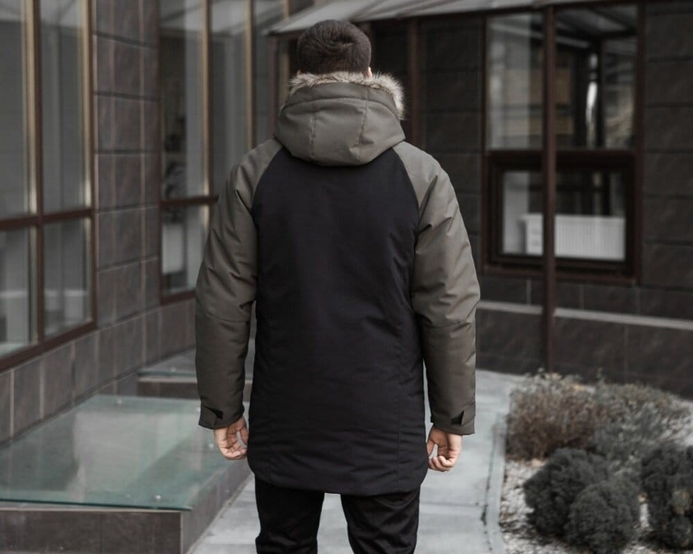 Парка чоловіча зимова середня на котоні з капюшоном Pobedov seniora udacha, укр, укр