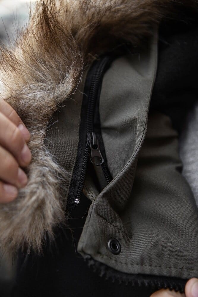 Парка чоловіча зимова середня на котоні з капюшоном Pobedov seniora udacha, укр, укр