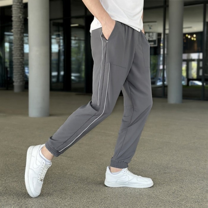 Мужские легкие джогеры из софта темно-серые Pobedov Weekend