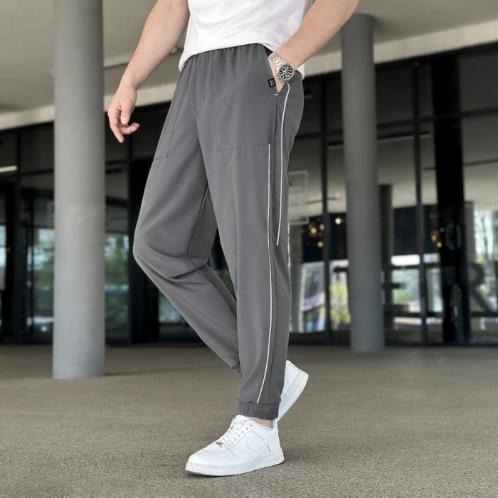 Мужские легкие джогеры из софта темно-серые Pobedov Weekend