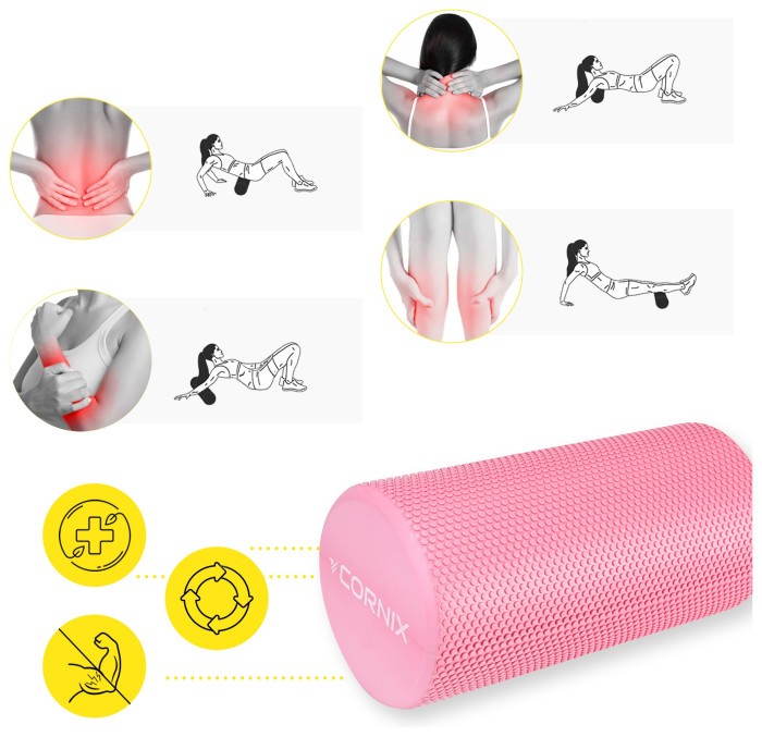 Масажний ролик Cornix EVA+ 30 x 15 см (валик, роллер) XR-0298 Pink