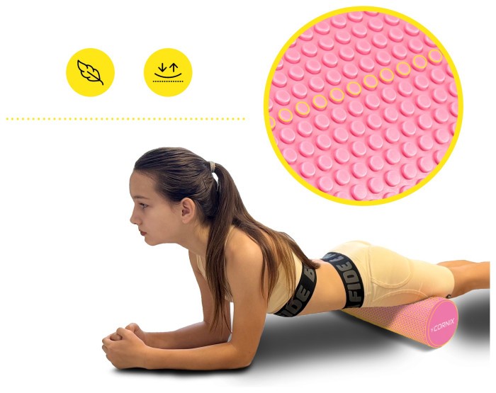 Масажний ролик Cornix EVA+ 30 x 15 см (валик, роллер) XR-0298 Pink