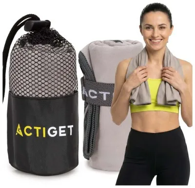 Рушник спортивний Actiget 80 x 40 см з мікрофібри ACT0183 Grey