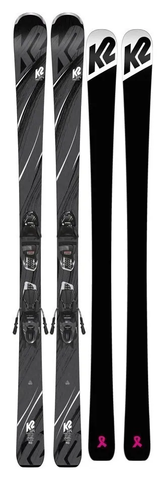 Лижі гірські K2 Sweet Luv + ERP 10 Quikclik (комплект), геометрія 122/76/103 (156 см black, grey)