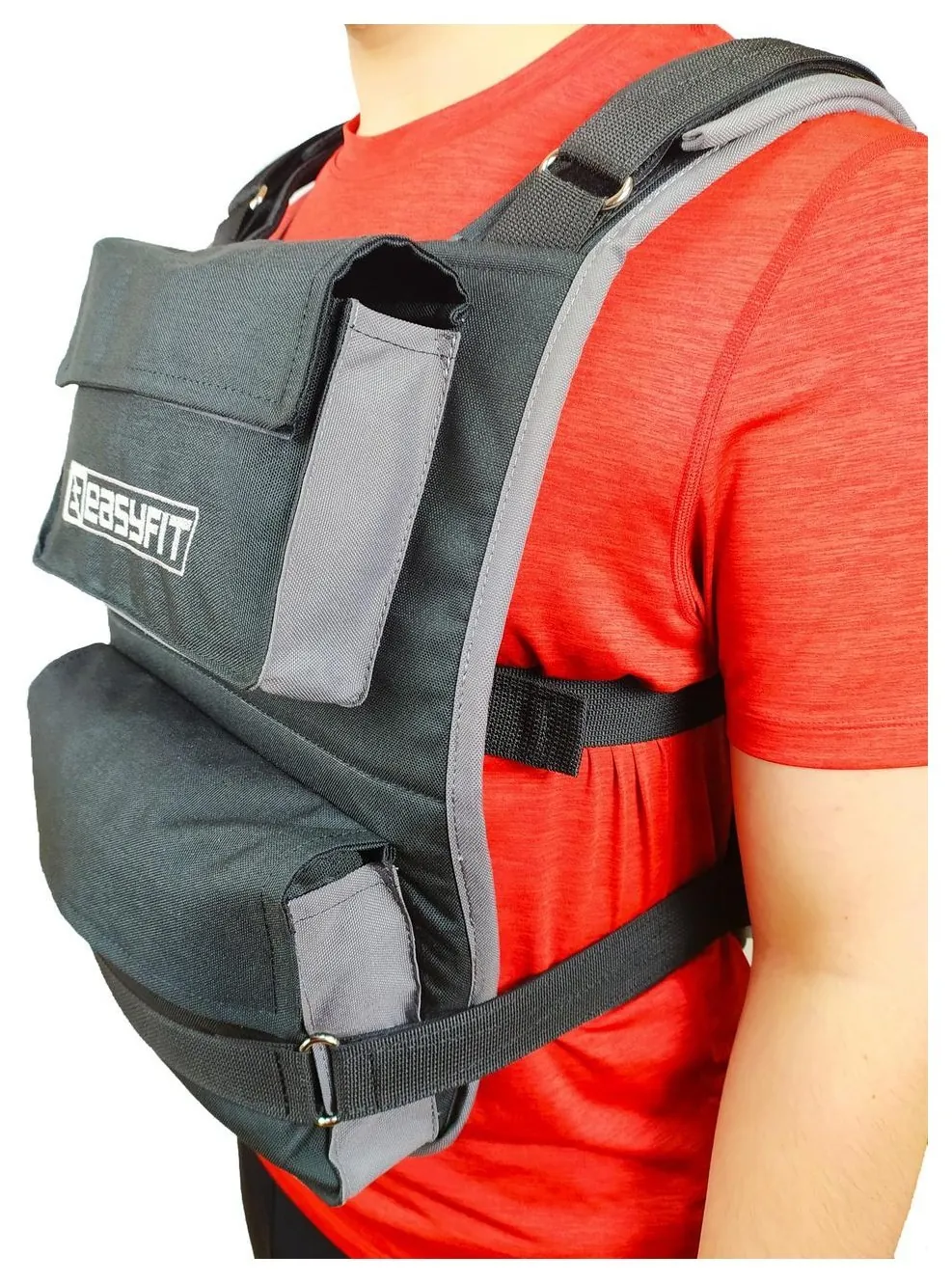Жилет-обтяжувач EasyFit до 20 кг набірний з філерами (Чорний)