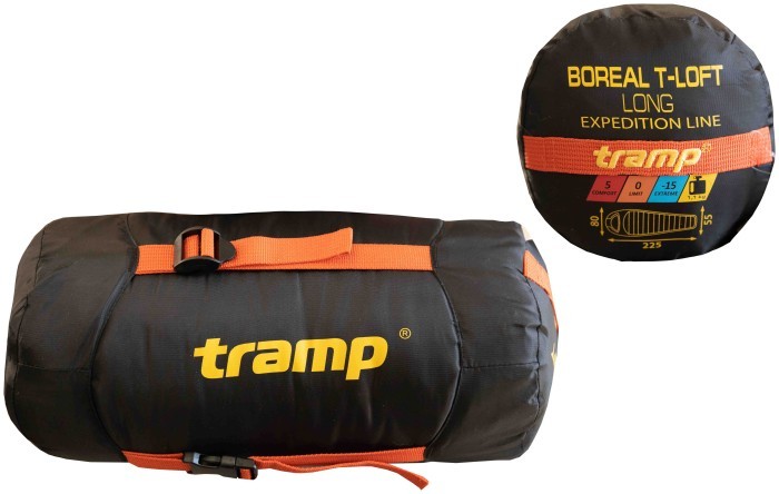 Спальний мішок Tramp Boreal Long кокон лівий orange/grey 225/80-55 UTRS-061L