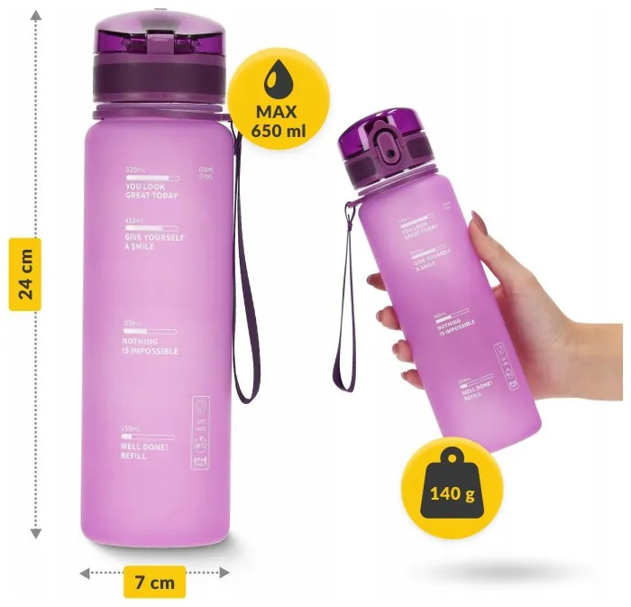 Бутылка для воды спортивная 4FIZJO 650 мл Pink (P-5905973403757)