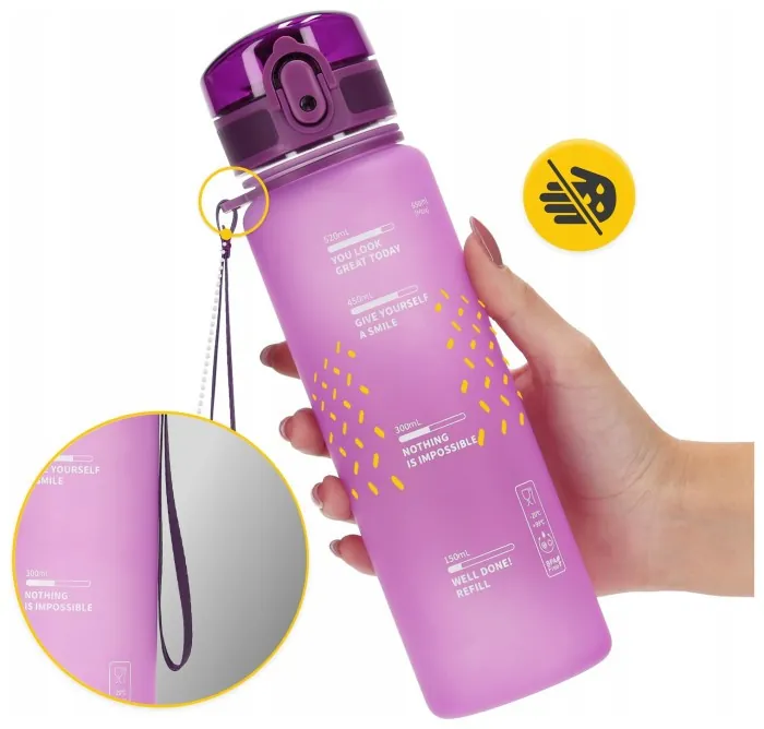 Бутылка для воды спортивная 4FIZJO 650 мл Pink (P-5905973403757)