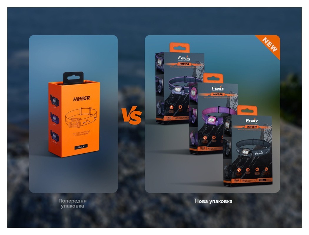 Ліхтар налобний Fenix HM55R, рожевий, укр, укр