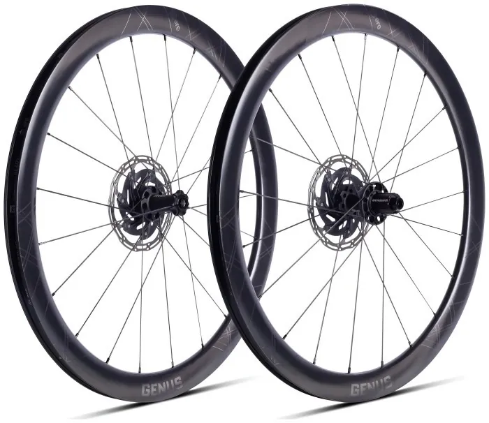 Колесо пров. + задн. 28" ERE GENUS II CL45 CARBON, Road, 100x12/142x12, CL, HG11, tubeless, чорний сатин